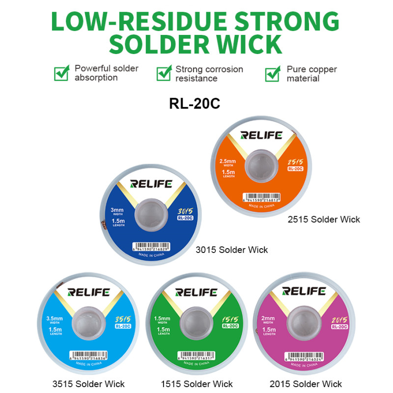 RELIFE RL-20C Soldering Wick f - Solder Wick Braid 评论和价格