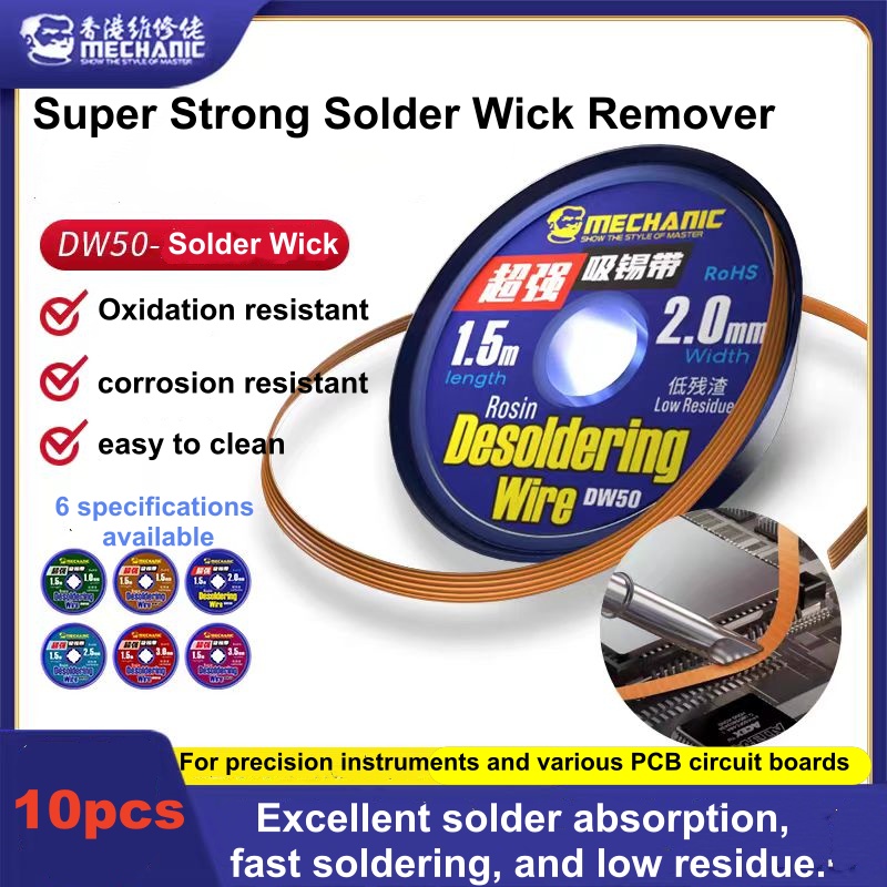 10pcs High Purity Copper Solde - Solder Wick Braid 评论和价格